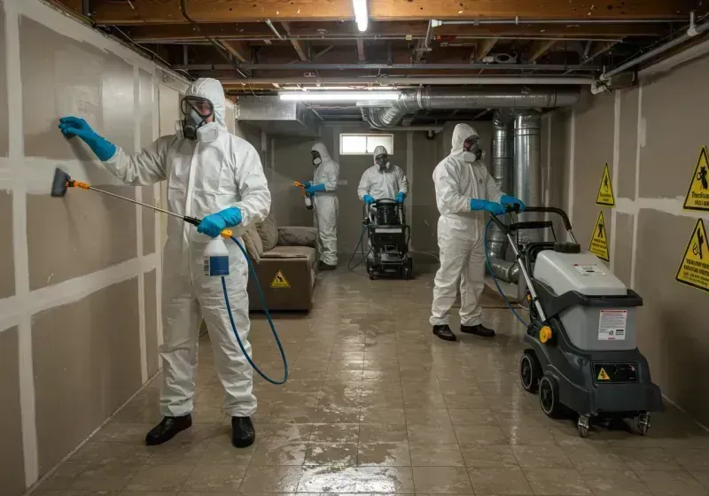 Basement Moisture Removal and Structural Drying process in Roseville, MN